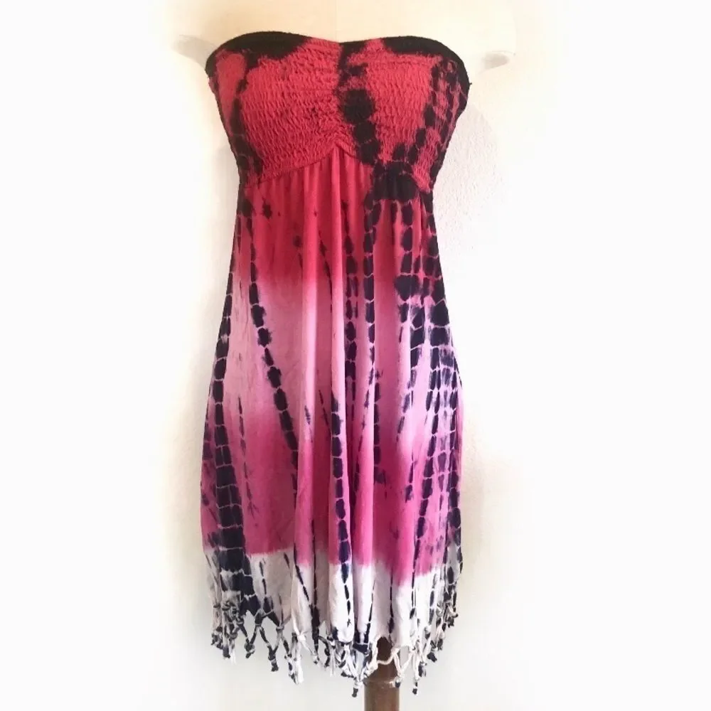 Ravinya pink swim  strapless cover up S